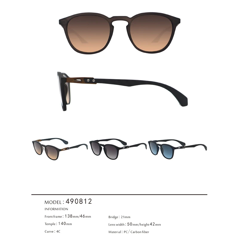 Round Shape Classic Carbon Fiber Unisex Sunglasses 490812 2 Round Shape Classic Carbon Fiber Unisex Sunglasses 490812 2